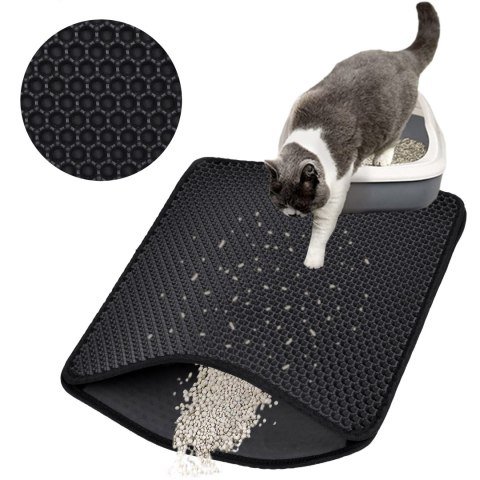 MATA DLA KOTA WYCIERACZKA CATSY 40X50 CM CZARNA