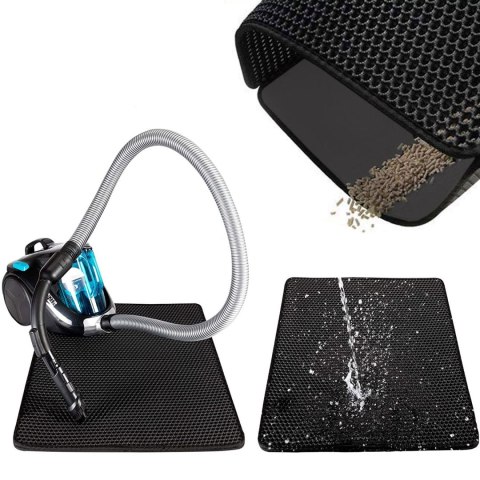 MATA DLA KOTA WYCIERACZKA CATSY 40X50 CM CZARNA