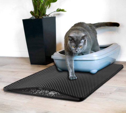 MATA DLA KOTA WYCIERACZKA CATSY 40X50 CM CZARNA