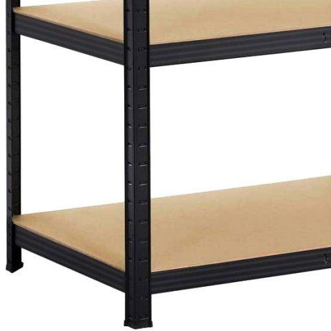 REGAŁ MAGAZYNOWY 5 POZIOMÓW CZARNY 625KG 150X75X30 CM