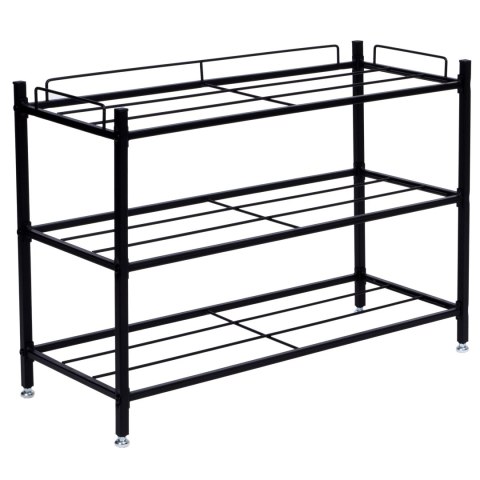 REGAŁ NA BUTY LOFT VIENA 3 POZIOMY CZARNA