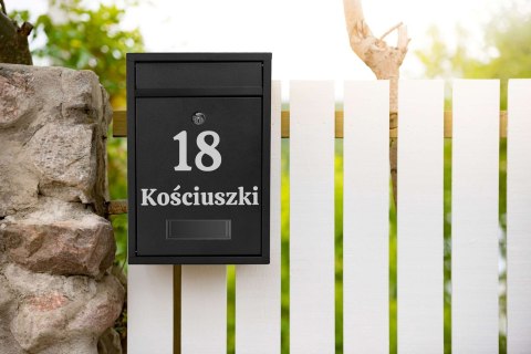 SKRZYNKA POCZTOWA NA LISTY GUSTAV CZARNA Z NAPISAMI