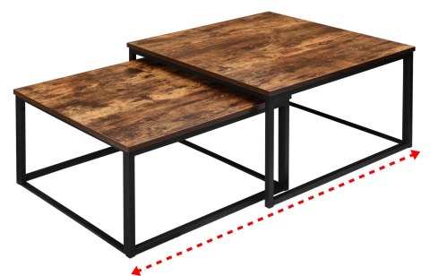 STOLIKI KAWOWE LOFT VELEN RUSTIC POSTARZANY DĄB