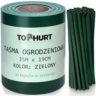TAŚMA OGRODZENIOWA 19 CM X 35 M ZIELONA OSŁONA