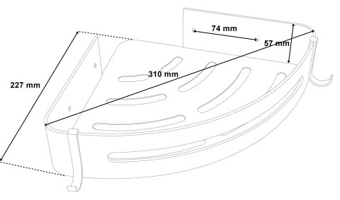 ZESTAW 2 PÓŁEK ŁAZIENKOWYCH NAROŻNYCH MYZEA SREBRNA