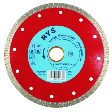 TARCZA DIAMENTOWA TURBO RYŚ 125MM TARCZA DIAMENTOWA TURBO RYŚ 125MM
