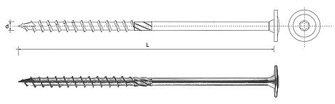WKRĘT DO DREWNA Z KOŁNIERZEM NA TORX OCYNKOWANY 10*180MM T40 WKRĘT DO DREWNA Z KOŁNIERZEM NA TORX OCYNKOWANY 10*180MM T40