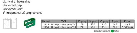 UCHWYT UNIWERSALNY MALOWANY 1126 ZIELONY UCHWYT UNIWERSALNY MALOWANY 1126 ZIELONY