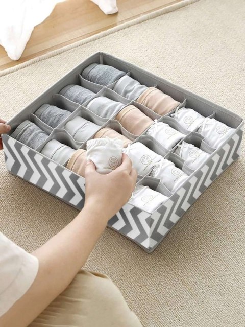 ORGANIZERY SKUFF SZARO-BIAŁE KOMPLET 4 SZTUK