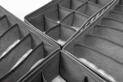 ORGANIZERY SKUFF SZARO-BIAŁE KOMPLET 4 SZTUK