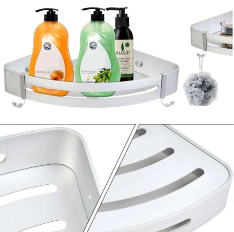 PÓŁKA ADENA SREBRNY MAT DO ŁAZIENKI POD PRYSZNIC