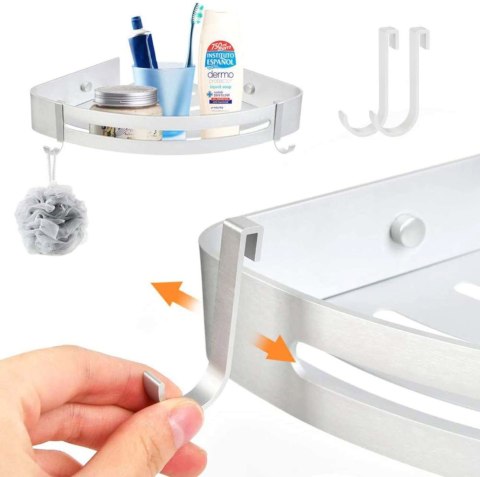 PÓŁKA ADENA SREBRNY MAT DO ŁAZIENKI POD PRYSZNIC