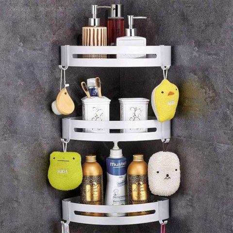 PÓŁKA ADENA SREBRNY MAT DO ŁAZIENKI POD PRYSZNIC