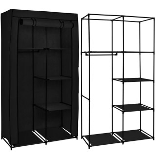 SZAFA TEKSTYLNA Z 4 PÓŁKAMI MIRA CZARNA