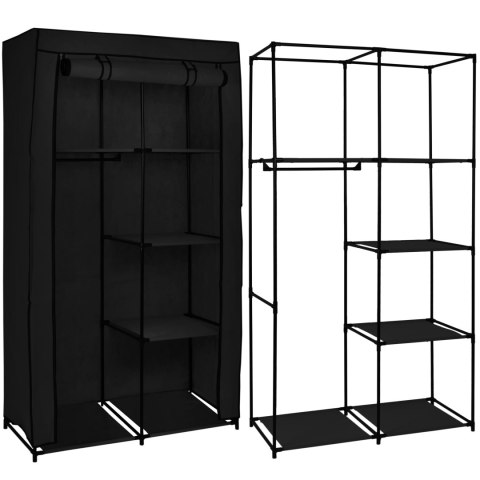 SZAFA TEKSTYLNA Z 4 PÓŁKAMI MIRA CZARNA