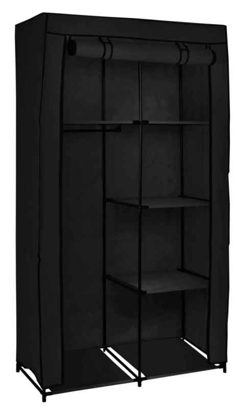 SZAFA TEKSTYLNA Z 4 PÓŁKAMI MIRA CZARNA