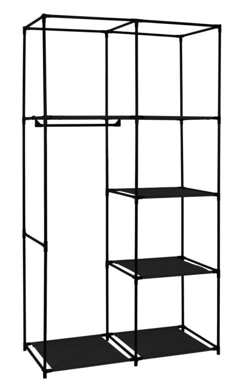 SZAFA TEKSTYLNA Z 4 PÓŁKAMI MIRA CZARNA