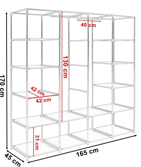 SZAFA TEKSTYLNA Z PÓŁKAMI OLENA CZARNA