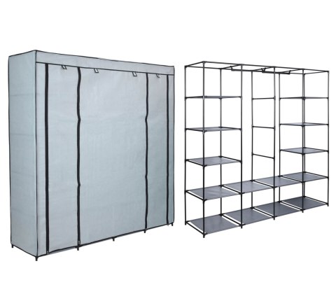 SZAFA TEKSTYLNA Z PÓŁKAMI OLENA SZARA