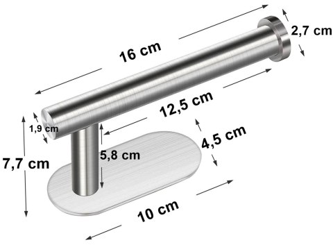 UCHWYT NA PAPIER TOALETOWY SREBRNY DERES