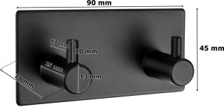 WIESZAK LOFTOWY PODWÓJNY AMBAR CZARNY