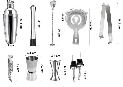 ZESTAW BARMAŃSKI LOGAN 11 ELEMENTÓW SKRZYNKA
