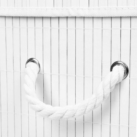 KOSZ NA PRANIE BAMBUSOWY Z POKRYWĄ 100L BIAŁY