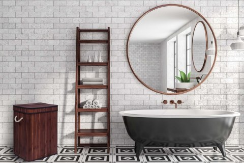 KOSZ NA PRANIE BAMBUSOWY Z POKRYWĄ 100L WENGE