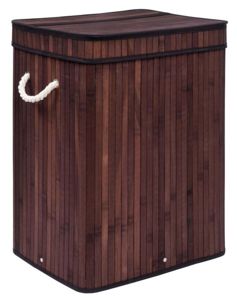 KOSZ NA PRANIE BAMBUSOWY Z POKRYWĄ 100L WENGE