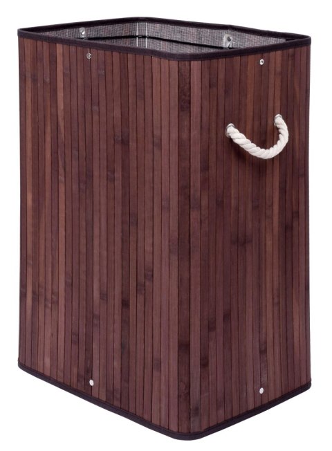 KOSZ NA PRANIE BAMBUSOWY Z POKRYWĄ SOREN 80L WENGE