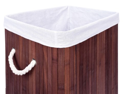 KOSZ NA PRANIE BAMBUSOWY Z POKRYWĄ SOREN 80L WENGE