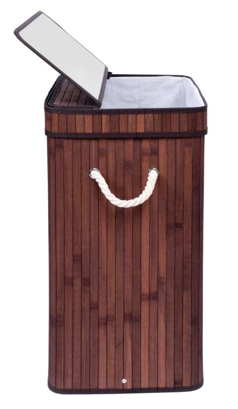 KOSZ NA PRANIE BAMBUSOWY Z POKRYWĄ SOREN 80L WENGE