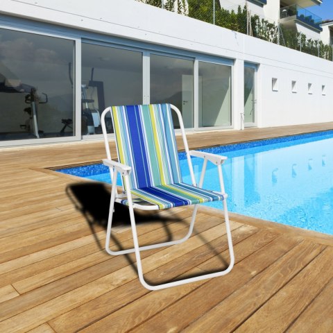 KRZESŁO TURYSTYCZNE SKŁADANE ALAN MORSKIE PASY