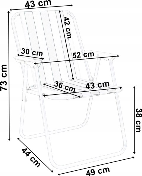 KRZESŁO TURYSTYCZNE SKŁADANE ALAN SZARY
