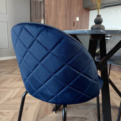 KRZESŁO WELUROWE FARGO VELVET GRANATOWE