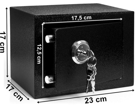 METALOWY SEJF ZAMYKANY NA KLUCZ SICURO CZARNY