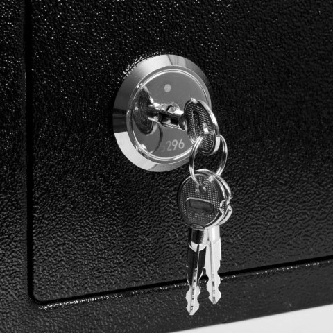 METALOWY SEJF ZAMYKANY NA KLUCZ SICURO CZARNY