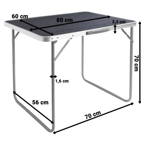 STÓŁ TURYSTYCZNY CORN KEMPINGOWY SKŁADANY 80X60 CM BLACK WOOD