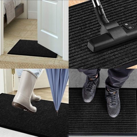 WYCIERACZKA DO BUTÓW WEJŚCIOWA POD DRZWI 80X120 CM YOLANDA CZARNA