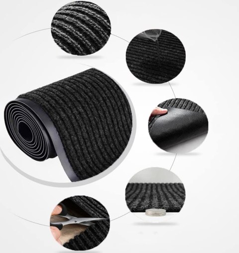 WYCIERACZKA DO BUTÓW WEJŚCIOWA POD DRZWI 80X120 CM YOLANDA CZARNA