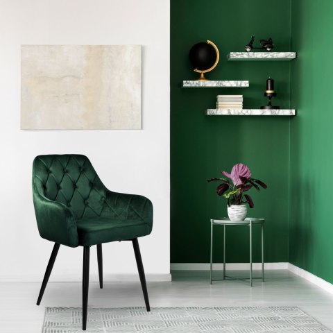 KRZESŁO WELUROWE ATLANTA VELVET CIEMNOZIELONE