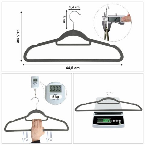 WIESZAK WELUROWY MAXI KOMPLET 100 SZT GRAFITOWY