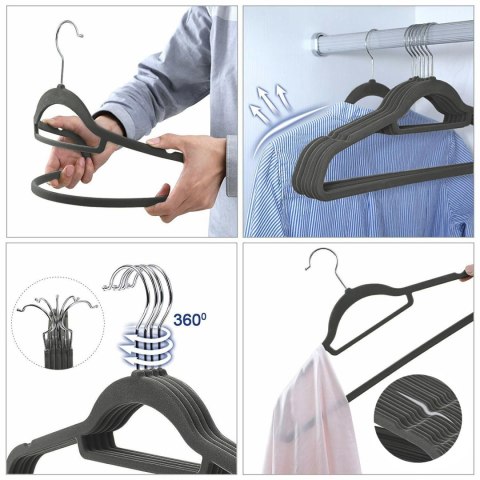 WIESZAK WELUROWY MAXI KOMPLET 100 SZT GRAFITOWY