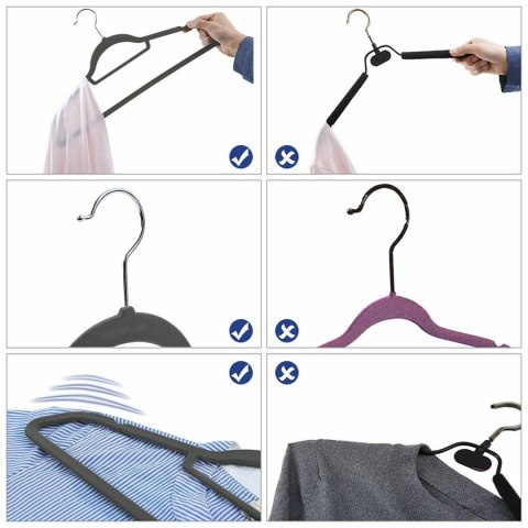 WIESZAK WELUROWY MAXI KOMPLET 100 SZT GRAFITOWY