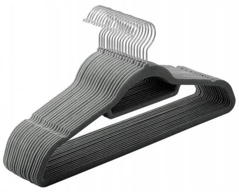 WIESZAK WELUROWY MAXI KOMPLET 100 SZT GRAFITOWY