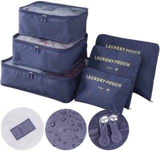 ZESTAW 6 ORGANIZERÓW PODRÓŻNYCH GAVIN GRANATOWY