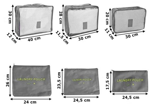 ZESTAW ORGANIZERÓW PODRÓŻNYCH GAVIN SZARY