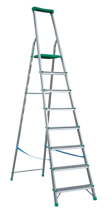 DRABINA ALUMINIOWA WOLNOSTOJĄCA 252CM 7 STOPNI + PODEST DRABINA ALUMINIOWA WOLNOSTOJĄCA 252CM 7 STOPNI + PODEST