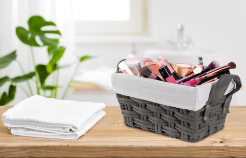 KOSZYK PLECIONY TIANA GRAFITOWY 30X20X15 CM