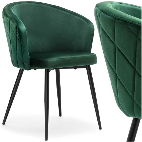 KRZESŁO HAMPTON VELVET CIEMNOZIELONE